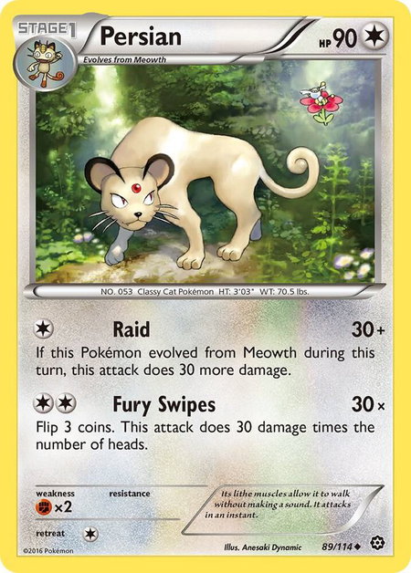 Persian - XY - Steam Siege Pokémon trading card