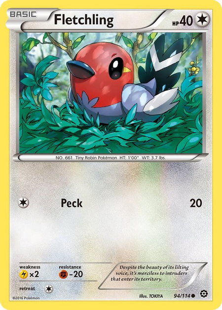 Fletchling - XY - Steam Siege Pokémon trading card