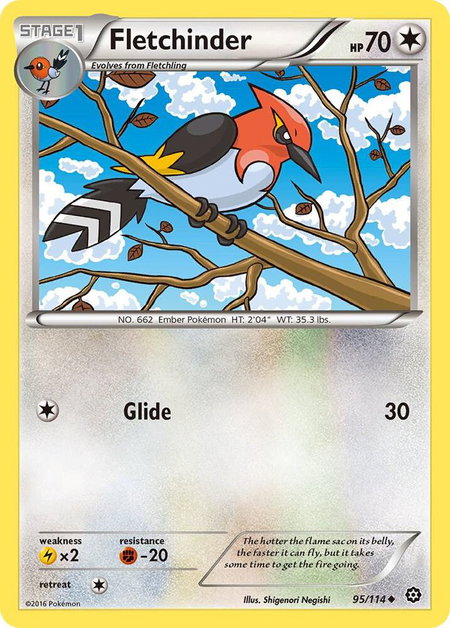 Fletchinder - XY - Steam Siege Pokémon trading card