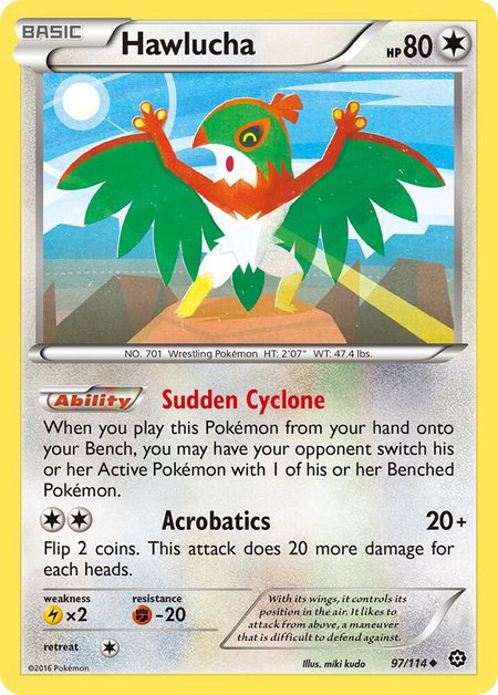 Hawlucha - XY - Steam Siege Pokémon trading card