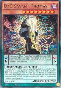 D/D Savant Thomas - The Dark Illusion YuGiOh trading card