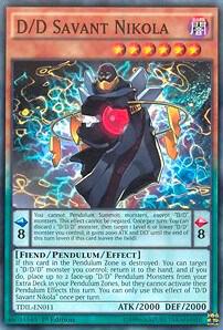 D/D Savant Nikola - The Dark Illusion YuGiOh trading card