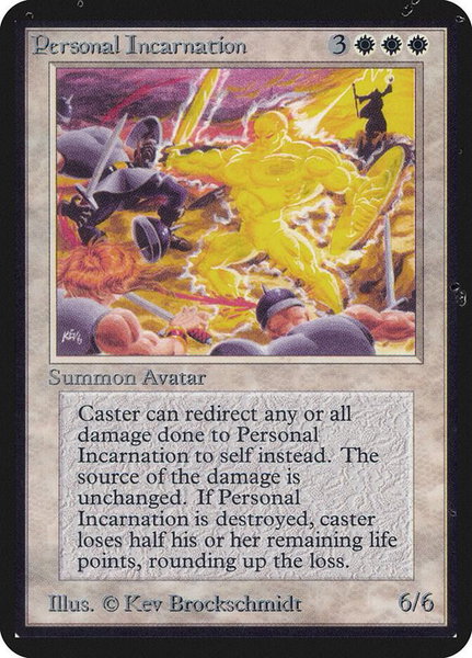Personal Incarnation trading card from Alpha Edition Personal Incarnation - Alpha Edition Magic: The Gathering trading card