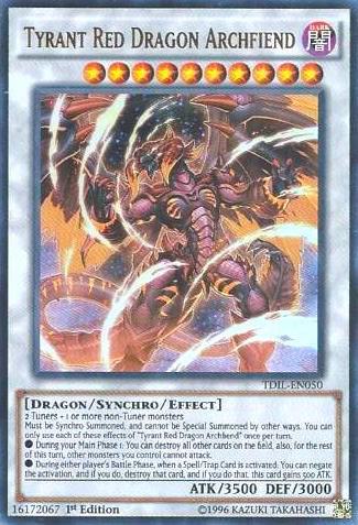 Tyrant Red Dragon Archfiend - The Dark Illusion YuGiOh trading card