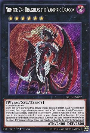 Number 24: Dragulas the Vampiric Dragon - Dragons of Legend: Unleashed YuGiOh trading card
