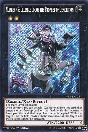 Number 45: Crumble Logos the Prophet of Demolition - Dragons of Legend: Unleashed YuGiOh trading card