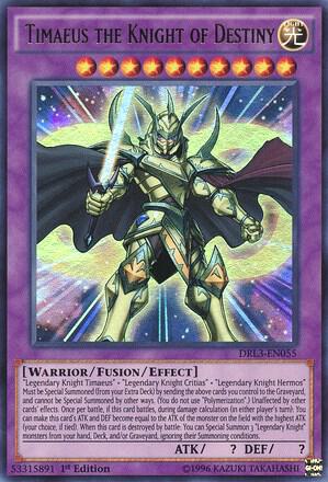 Timaeus the Knight of Destiny - Dragons of Legend: Unleashed YuGiOh trading card