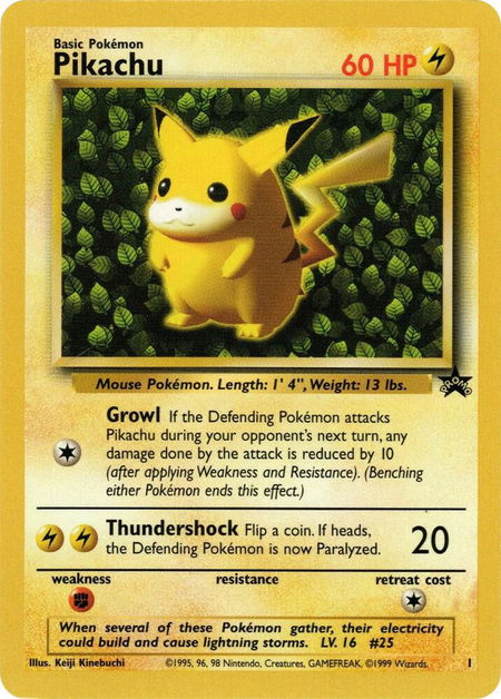 Pikachu (1) - WoTC Promo Pokémon trading card