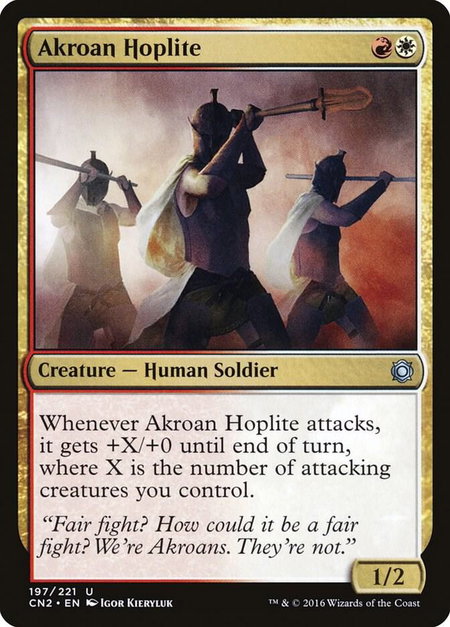 Akroan Hoplite - Conspiracy: Take the Crown Magic: The Gathering trading card