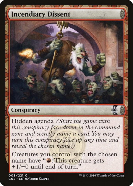 Incendiary Dissent - Conspiracy: Take the Crown Magic: The Gathering trading card