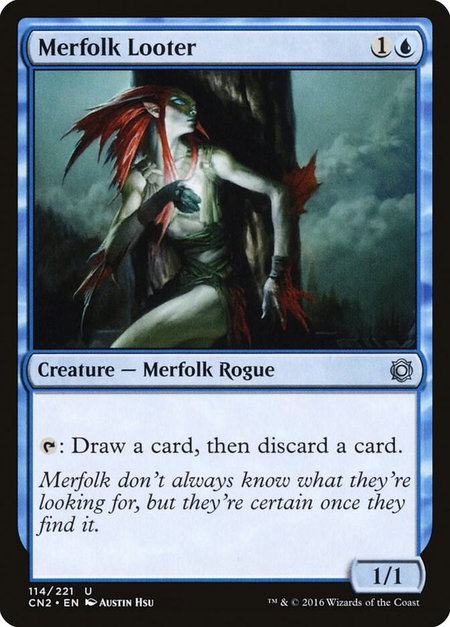 Merfolk Looter - Conspiracy: Take the Crown Magic: The Gathering trading card