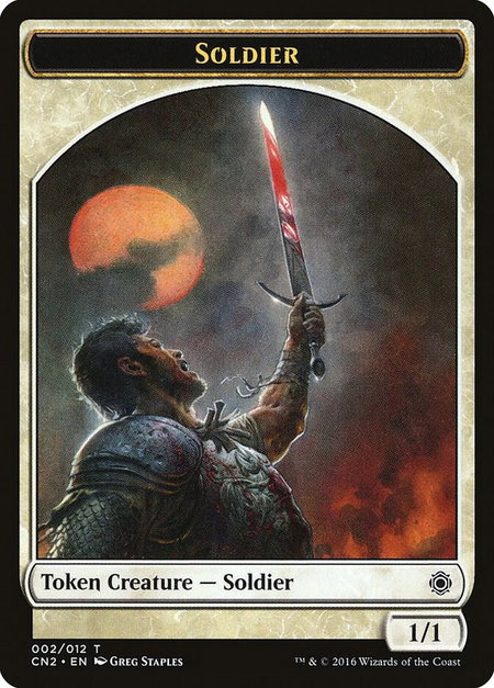 Soldier Token (002) - Conspiracy: Take the Crown Magic: The Gathering trading card