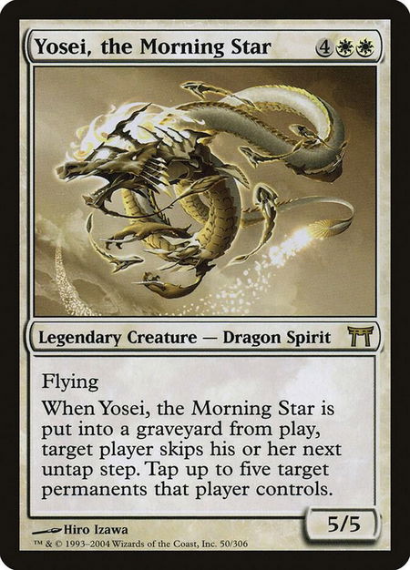 Yosei, the Morning Star trading card from Champions of Kamigawa Yosei, the Morning Star - Champions of Kamigawa Magic: The Gathering trading card