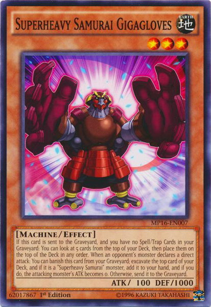 Superheavy Samurai Gigagloves - 2016 Mega-Tins Mega Pack YuGiOh trading card