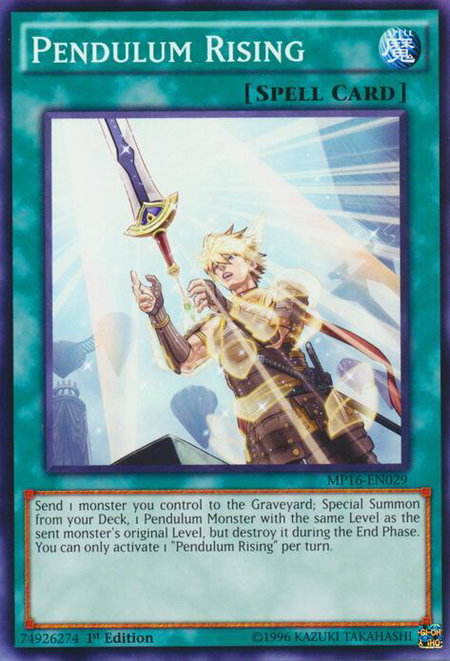 Pendulum Rising trading card from 2016 Mega-Tins Mega Pack Pendulum Rising - 2016 Mega-Tins Mega Pack YuGiOh trading card