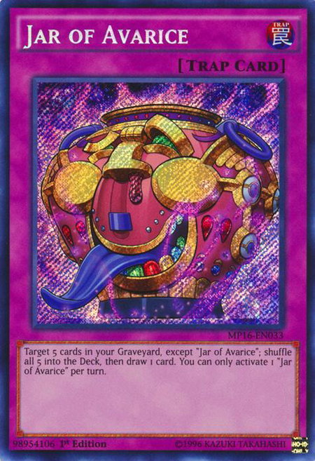 Jar of Avarice - 2016 Mega-Tins Mega Pack YuGiOh trading card
