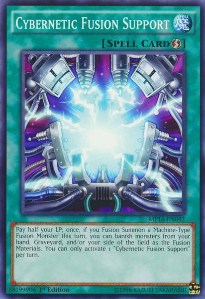 Cybernetic Fusion Support trading card from 2016 Mega-Tins Mega Pack Cybernetic Fusion Support - 2016 Mega-Tins Mega Pack YuGiOh trading card