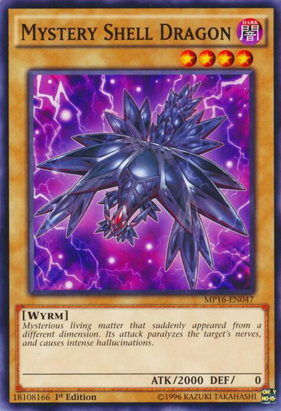 Mystery Shell Dragon trading card from 2016 Mega-Tins Mega Pack Mystery Shell Dragon - 2016 Mega-Tins Mega Pack YuGiOh trading card