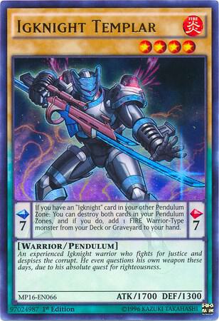 Igknight Templar trading card from 2016 Mega-Tins Mega Pack Igknight Templar - 2016 Mega-Tins Mega Pack YuGiOh trading card