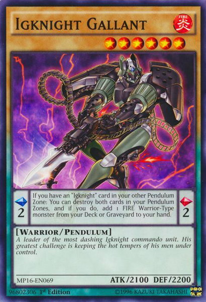 Igknight Gallant trading card from 2016 Mega-Tins Mega Pack Igknight Gallant - 2016 Mega-Tins Mega Pack YuGiOh trading card