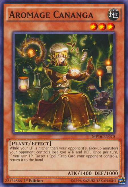 Aromage Cananga trading card from 2016 Mega-Tins Mega Pack Aromage Cananga - 2016 Mega-Tins Mega Pack YuGiOh trading card