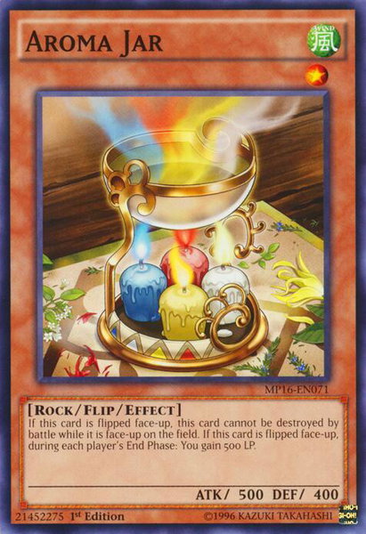 Aroma Jar trading card from 2016 Mega-Tins Mega Pack Aroma Jar - 2016 Mega-Tins Mega Pack YuGiOh trading card
