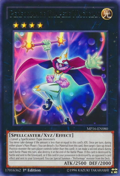 Performage Trapeze Magician trading card from 2016 Mega-Tins Mega Pack Performage Trapeze Magician - 2016 Mega-Tins Mega Pack YuGiOh trading card