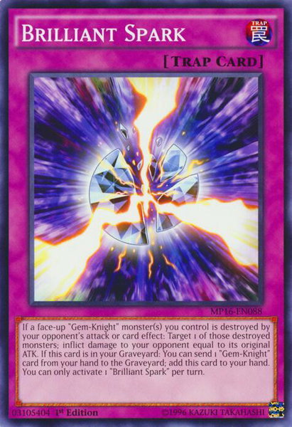 Brilliant Spark trading card from 2016 Mega-Tins Mega Pack Brilliant Spark - 2016 Mega-Tins Mega Pack YuGiOh trading card