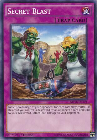 Secret Blast trading card from 2016 Mega-Tins Mega Pack Secret Blast - 2016 Mega-Tins Mega Pack YuGiOh trading card