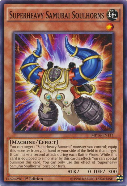 Superheavy Samurai Soulhorns - 2016 Mega-Tins Mega Pack YuGiOh trading card