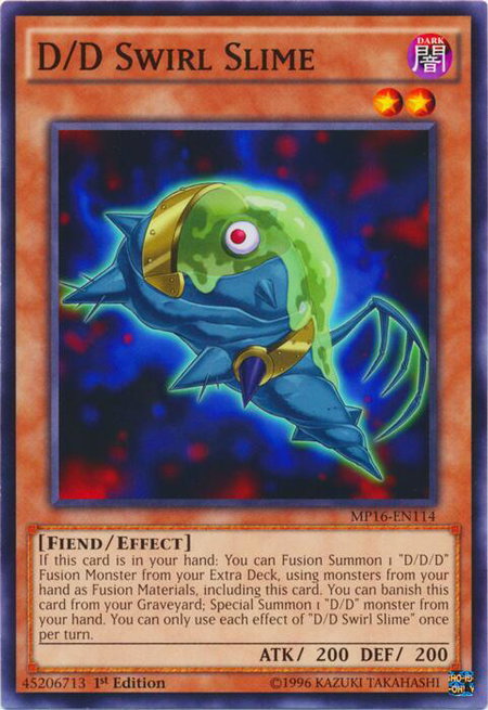 D/D Swirl Slime trading card from 2016 Mega-Tins Mega Pack D/D Swirl Slime - 2016 Mega-Tins Mega Pack YuGiOh trading card