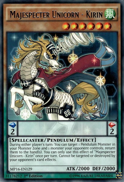 Majespecter Unicorn - Kirin - 2016 Mega-Tins Mega Pack YuGiOh trading card