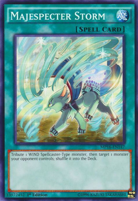 Majespecter Storm trading card from 2016 Mega-Tins Mega Pack Majespecter Storm - 2016 Mega-Tins Mega Pack YuGiOh trading card