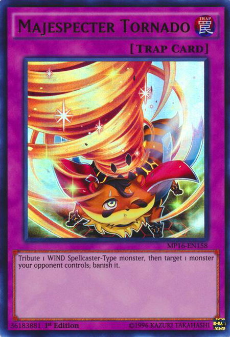 Majespecter Tornado trading card from 2016 Mega-Tins Mega Pack Majespecter Tornado - 2016 Mega-Tins Mega Pack YuGiOh trading card