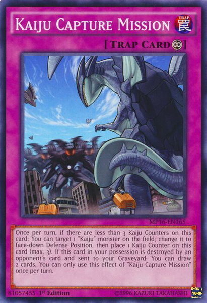 Kaiju Capture Mission trading card from 2016 Mega-Tins Mega Pack Kaiju Capture Mission - 2016 Mega-Tins Mega Pack YuGiOh trading card