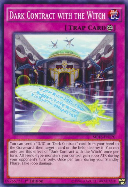 Dark Contract with the Witch trading card from 2016 Mega-Tins Mega Pack Dark Contract with the Witch - 2016 Mega-Tins Mega Pack YuGiOh trading card