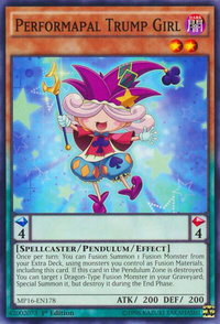 Performapal Trump Girl - 2016 Mega-Tins Mega Pack (MP16) #MP16-EN178 - Common / Short Print YuGiOh Trading Card