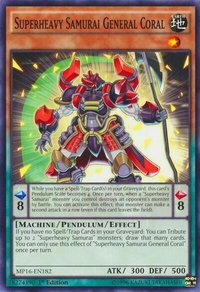 Superheavy Samurai General Coral - 2016 Mega-Tins Mega Pack (MP16) #MP16-EN182 - Common / Short Print YuGiOh Trading Card