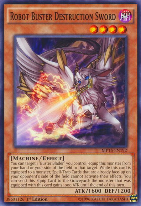 Robot Buster Destruction Sword trading card from 2016 Mega-Tins Mega Pack Robot Buster Destruction Sword - 2016 Mega-Tins Mega Pack YuGiOh trading card