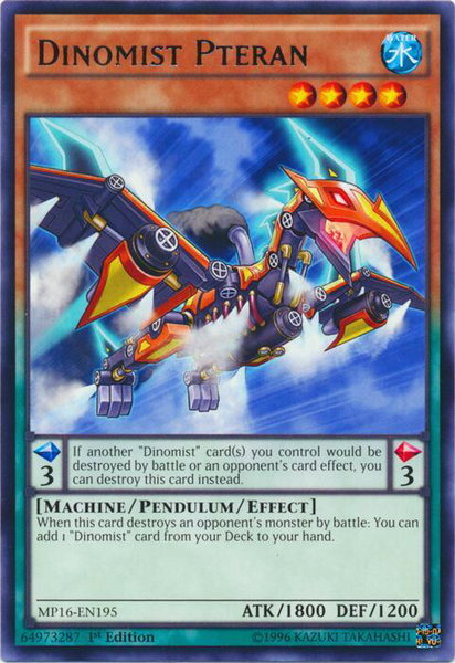 Dinomist Pteran trading card from 2016 Mega-Tins Mega Pack Dinomist Pteran - 2016 Mega-Tins Mega Pack YuGiOh trading card