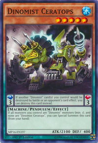 Dinomist Ceratops - 2016 Mega-Tins Mega Pack (MP16) #MP16-EN197 - Common / Short Print YuGiOh Trading Card