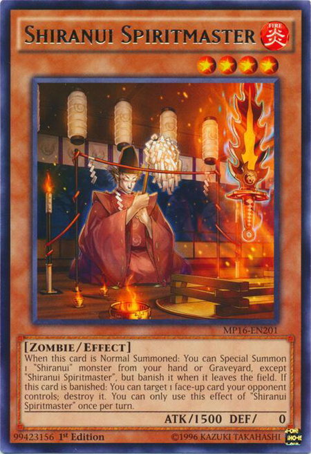 Shiranui Spiritmaster trading card from 2016 Mega-Tins Mega Pack Shiranui Spiritmaster - 2016 Mega-Tins Mega Pack YuGiOh trading card
