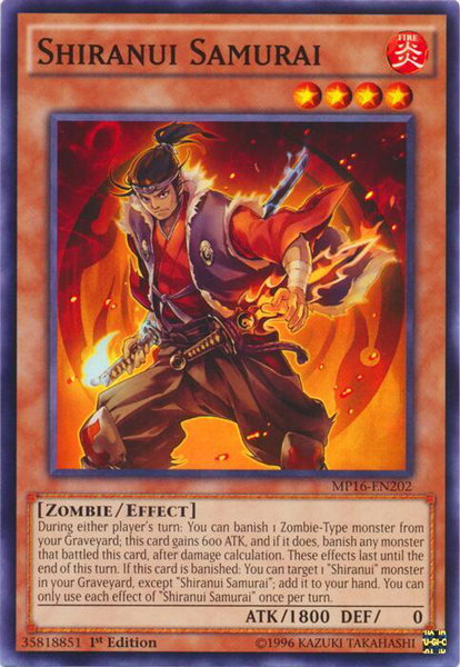 Shiranui Samurai trading card from 2016 Mega-Tins Mega Pack Shiranui Samurai - 2016 Mega-Tins Mega Pack YuGiOh trading card