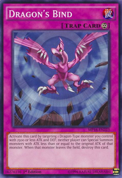 Dragon's Bind trading card from 2016 Mega-Tins Mega Pack Dragon's Bind - 2016 Mega-Tins Mega Pack YuGiOh trading card