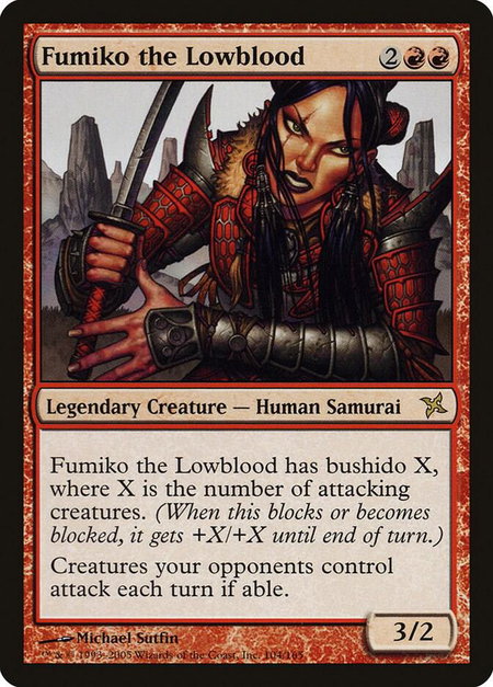Fumiko the Lowblood - Betrayers of Kamigawa Magic: The Gathering trading card