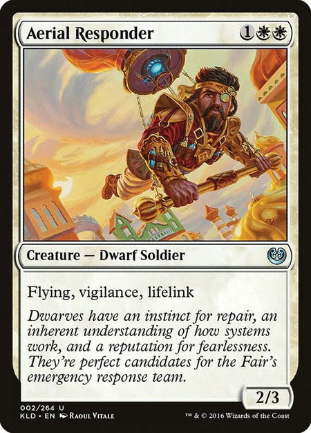 Aerial Responder trading card from Kaladesh Aerial Responder - Kaladesh Magic: The Gathering trading card