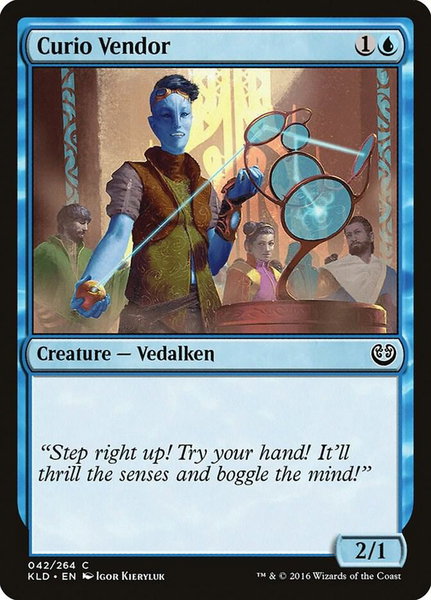 Curio Vendor trading card from Kaladesh Curio Vendor - Kaladesh Magic: The Gathering trading card
