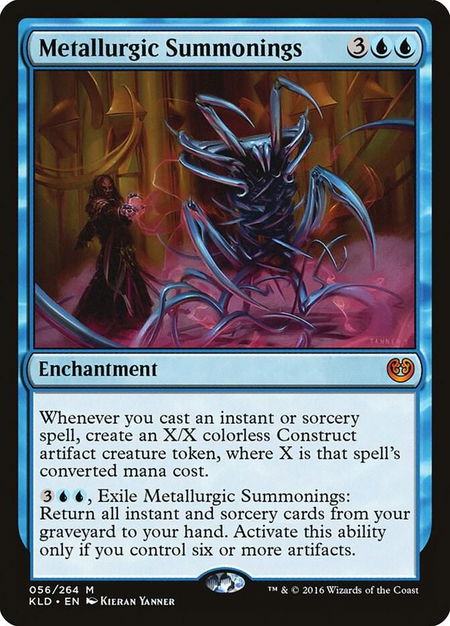Metallurgic Summonings trading card from Kaladesh Metallurgic Summonings - Kaladesh Magic: The Gathering trading card