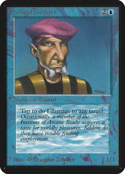 Prodigal Sorcerer trading card from Alpha Edition Prodigal Sorcerer - Alpha Edition Magic: The Gathering trading card