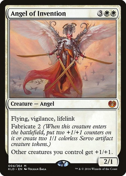 Angel of Invention trading card from Kaladesh Angel of Invention - Kaladesh Magic: The Gathering trading card